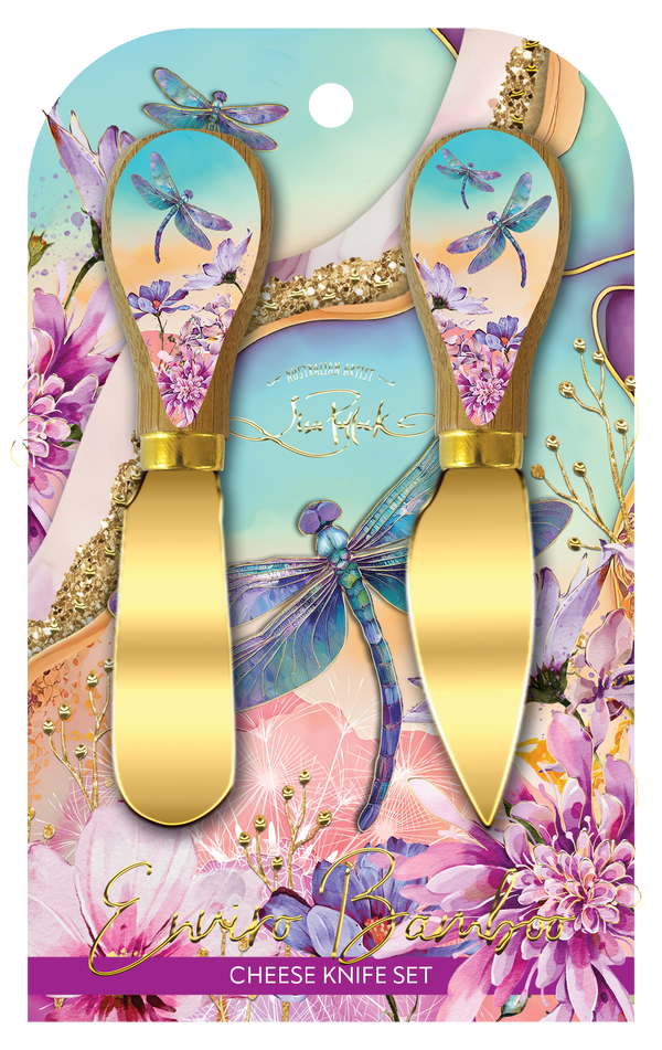 Lisa Pollock Cheese Knives - Delightful Dragonflies