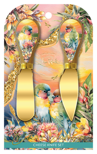 Lisa Pollock Cheese Knives - Love Bird Sunset