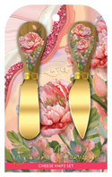 Lisa Pollock Cheese Knives - Coral Peony