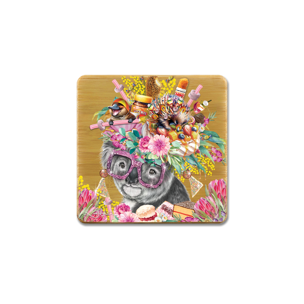 Lisa Pollock Bamboo Coaster Set - Oz Foodie Koala