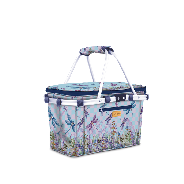 Lisa Pollock Picnic Basket - Lavender Dragonflies