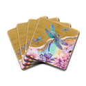 Lisa Pollock Bamboo Coaster Set - Delightful Dragonflies