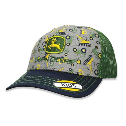 John Deere Kids all over pattern trademark logo cap