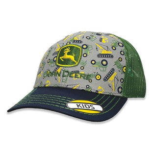 John Deere Kids all over pattern trademark logo cap