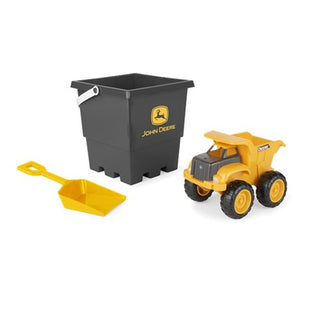 John Deere Sand Pit Bucket & Yellow Dump Truck for Kids 