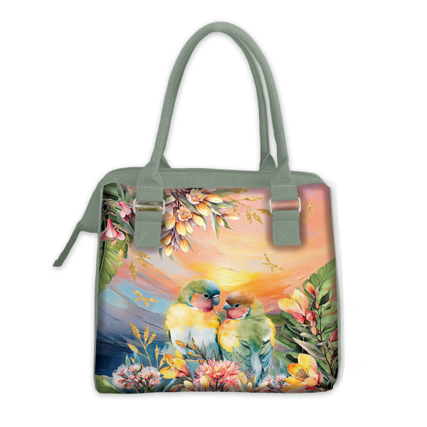 Lisa Pollock Lunch Cooler Bag - Sunset Love Birds