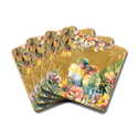 Lisa Pollock Bamboo Coaster Set - Sunset Love Birds
