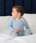 Lummi in colour - Organic Cotton Long Sleeve Body Suit - Blue Stripes