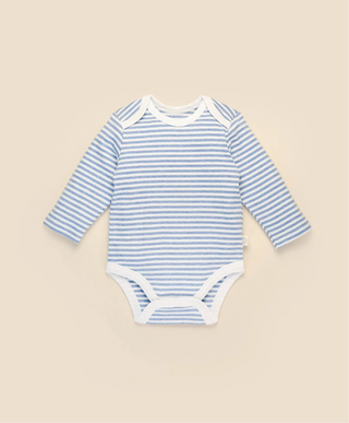 Lummi in colour - Organic Cotton Long Sleeve Body Suit - Blue Stripes