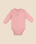 Lummi in colour - Organic Cotton Waffle Long Sleeve Body Suit - Blush Pink