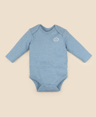 Lummi in colour - Organic Cotton Long Sleeve Body Suit - Blue