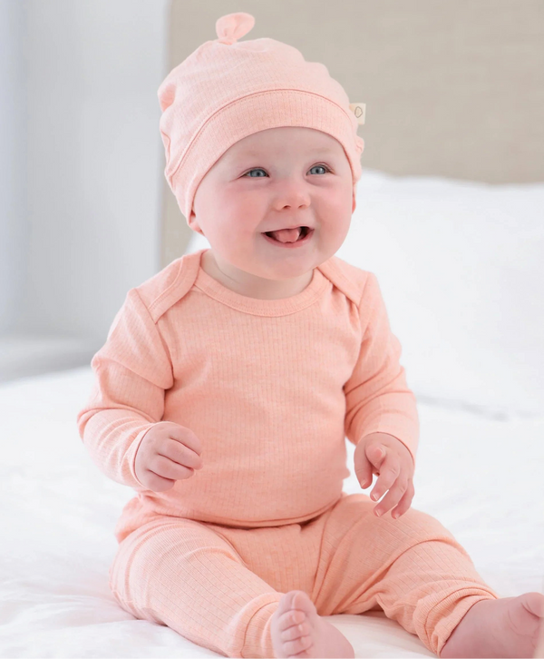 Lummi in colour - Organic Cotton Long Sleeve Body Suit - Heather Pink