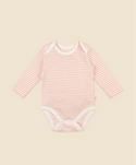 Lummi in colour - Organic Cotton Long Sleeve Body Suit - Heather Pink Stripes