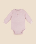 Lummi in colour - Organic Cotton Waffle Long Sleeve Body Suit - Lavender