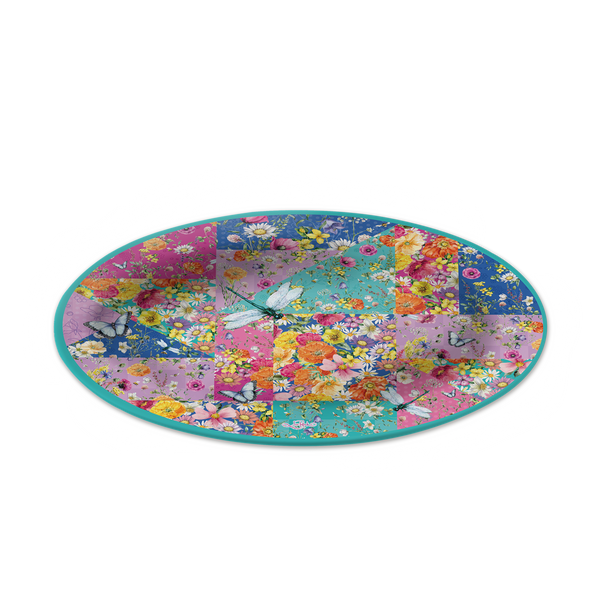 Lisa Pollock Melamine Oval Tray - Wildflower Patch