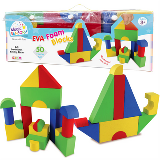 Magic Sensory - EVA Foam Blocks 50 Piece Construction Toys for Kids 