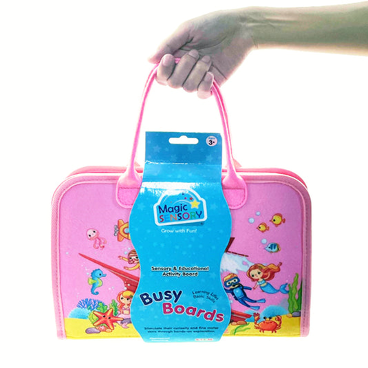 Magic Sensory Busy Board - Pink for Kids 5