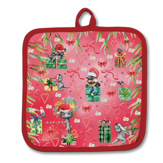 Lisa Pollock - Oven Mitt Pot Holder Set - Festive Frivolities