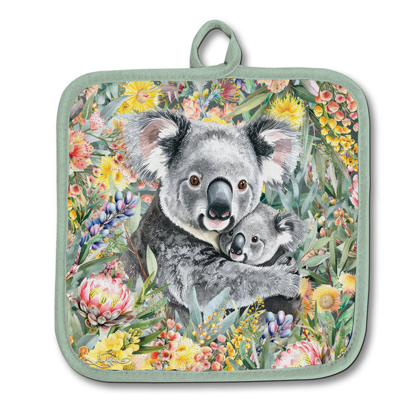 Lisa Pollock - Oven Mitt Pot Holder Set - Koala Cuddles