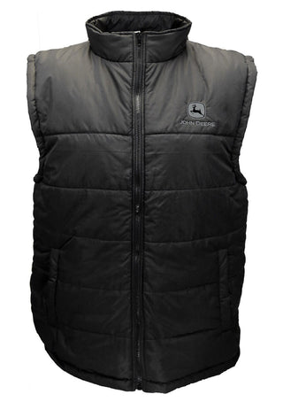 John Deere Men's Black Puffer Vest