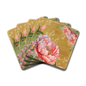 Lisa Pollock Bamboo Coaster Set - Coral Peony