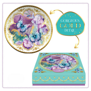 Lisa Pollock Ceramic Trinket Dish - Purple Butterflies