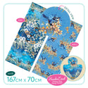 Lisa Pollock Satin Reversible scarf - Blue Wren
