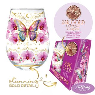 Stemless Glass - Butterfly Orchids