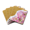 Lisa Pollock Bamboo Coaster Set - Pressed Petals