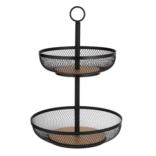 Ladelle - Olsen Black 2 Teir Mesh Fruit Basket