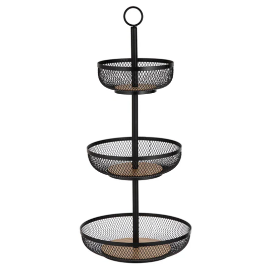 Ladelle - Olsen Black 3 Teir Mesh Fruit Basket