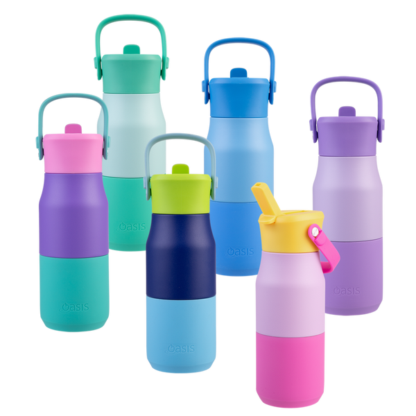 Oasis Stainless Steel Double Wall Insulated Jnr Drink Bottle sipper 400ml