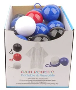 Portable Rain Poncho Keyring
