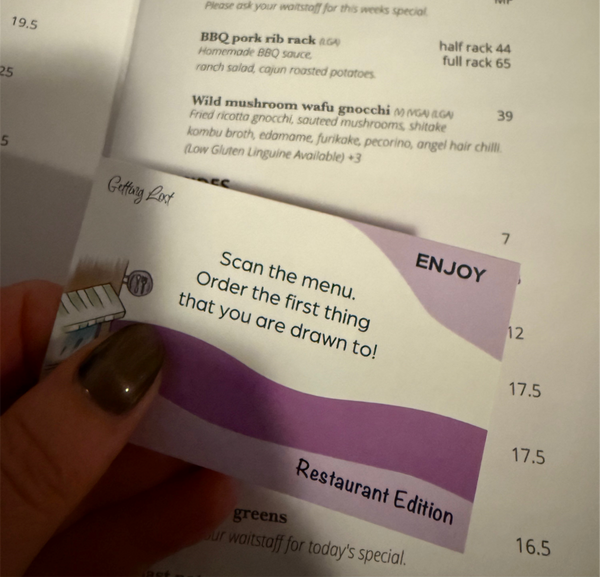 Getting Lost - Restaurant Edition