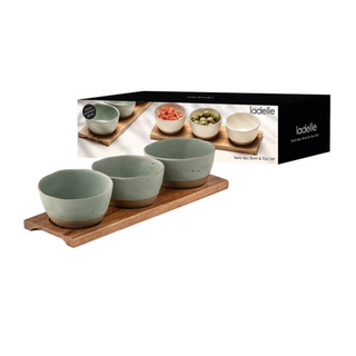 Ladelle - Terra Sage 4pc Bowl & Tray Set