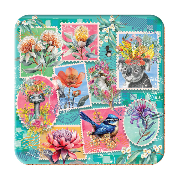 Lisa Pollock - Set of 6 Coasters - Pretty Postage