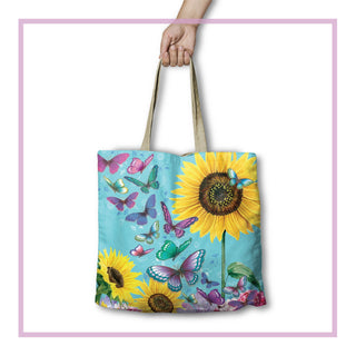 Lisa Pollock  Shopping Bag - Sunny Butterflies
