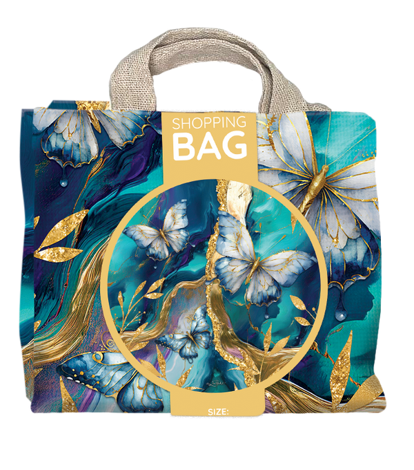 Lisa Pollock  Shopping Bag - Tranquil Butterflies
