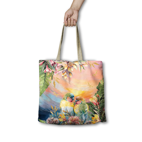 Lisa Pollock  Shopping Bag - Love Bird Sunset