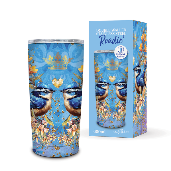 Lisa Pollock Double Walled Stainless Steel Roadie - Royal Wrens
