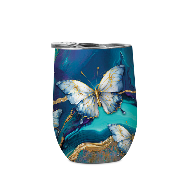 Double Walled Stainless Steel Bevvy - Tranquil Butterflies
