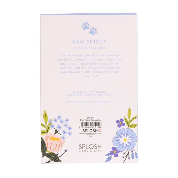 Glass Suncatcher - Paw Prints