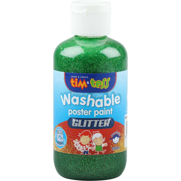 Tim & Tess Washable Glitter Poster Paint 250ml - Green from Cambrelle's for Kids 