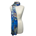 Lisa Pollock Satin Reversible scarf - Blue Wren