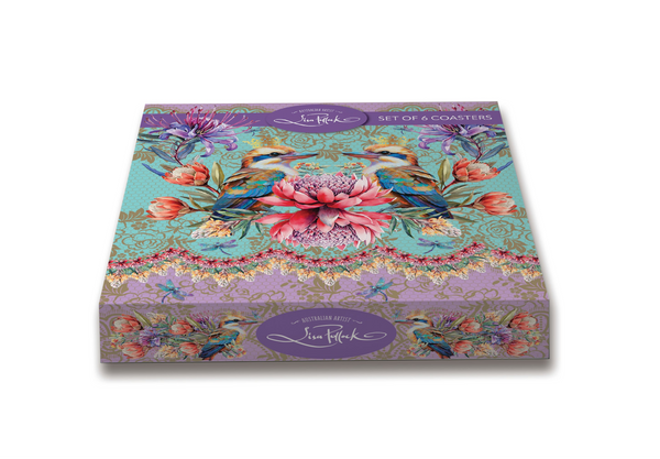 Lisa Pollock - Set of 6 Coasters - Vintage Kookas