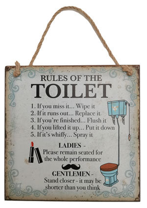 At home vintage sign - Toilet Rules