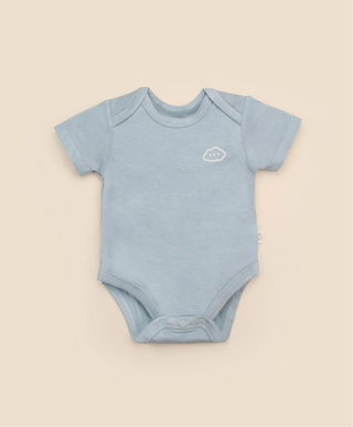 Lummi in colour - Bamboo Short Sleeve Body suit - Dusk Blue