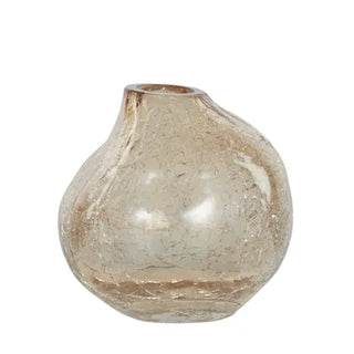 Beige Crackle Glass Vase