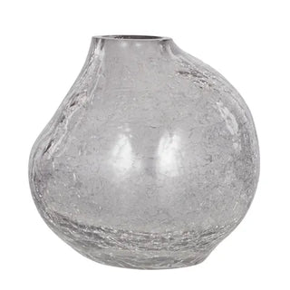 Smoke Crackle Glass Vase