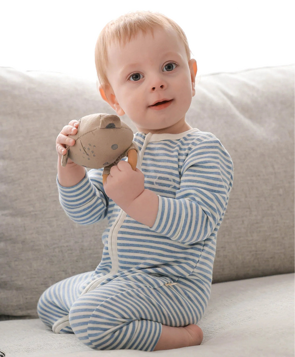 Lummi in colour - Organic Cotton Growsuit - Blue Stripes